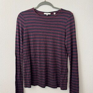 Vince Burgundy and Navy Striped Top